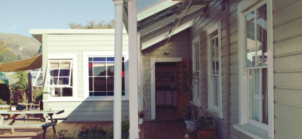 Exterior shades creating a more private and comfortable living space.