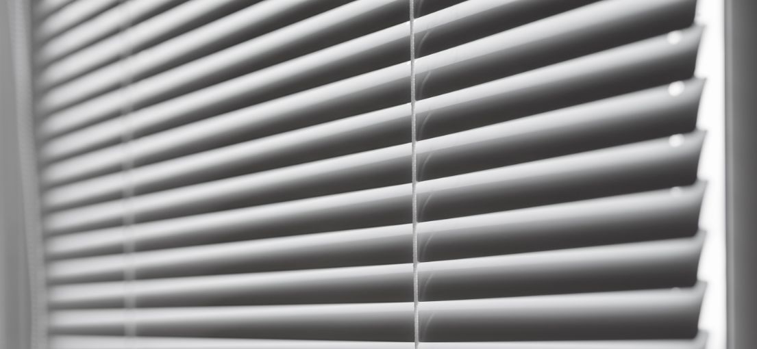 A window with vinyl blinds, a symbol of classic window treatment near Glassell Park.