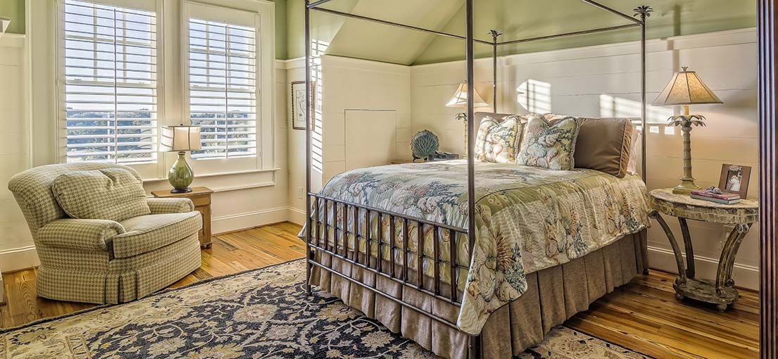 Vincent's unique style shines through with custom blackout blinds in his bedroom.