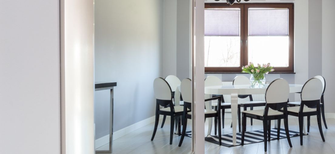 Pomona home boasts the ease of remote control blinds.