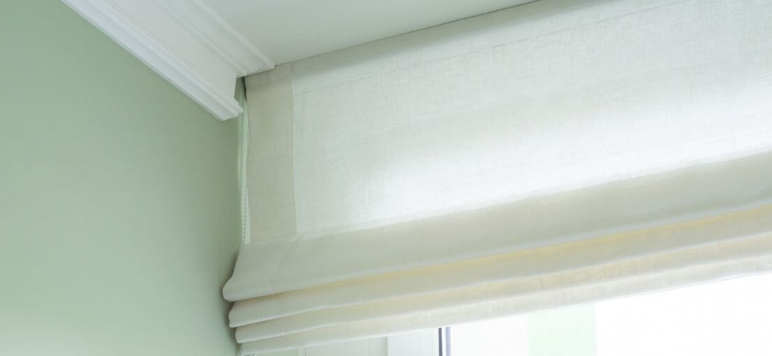 A close up to Roman window shades