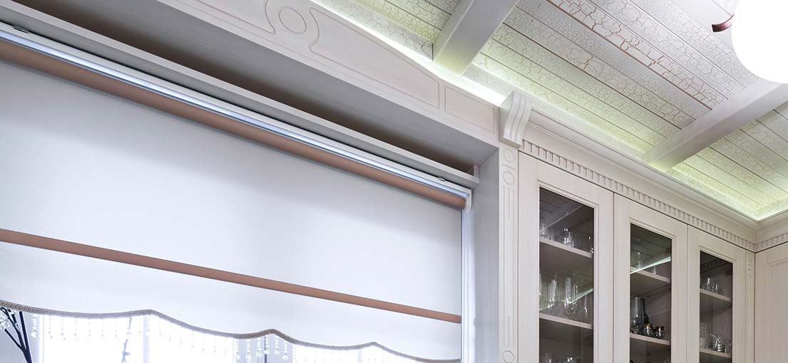 A view at motorized roller shades