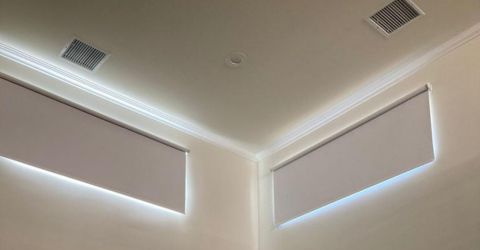 A view at blackout window treatments