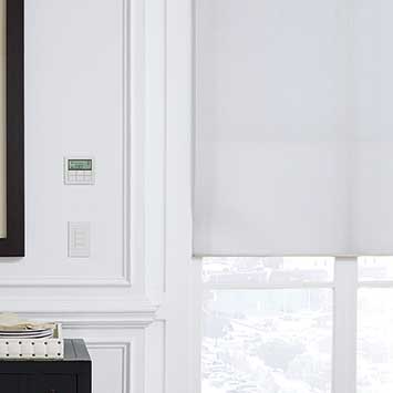 Blackout blinds with wall mounted controls