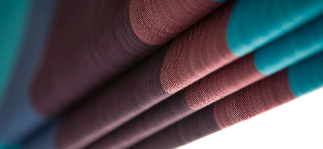 A close-up to Roman shades fabric