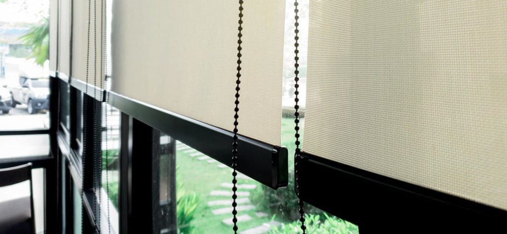 A close up to simple roller shades