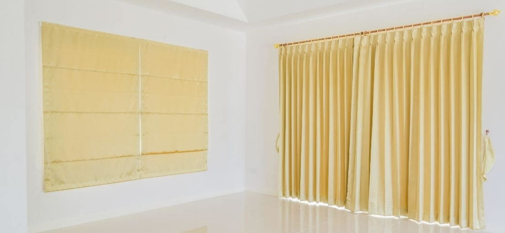 A new Roman shades in remodeled living room