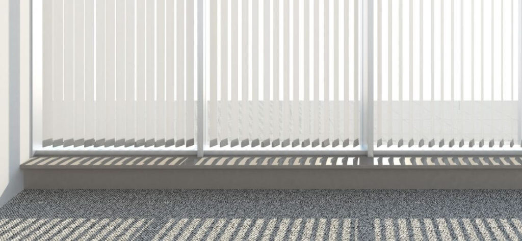 A view at vertical patio blinds