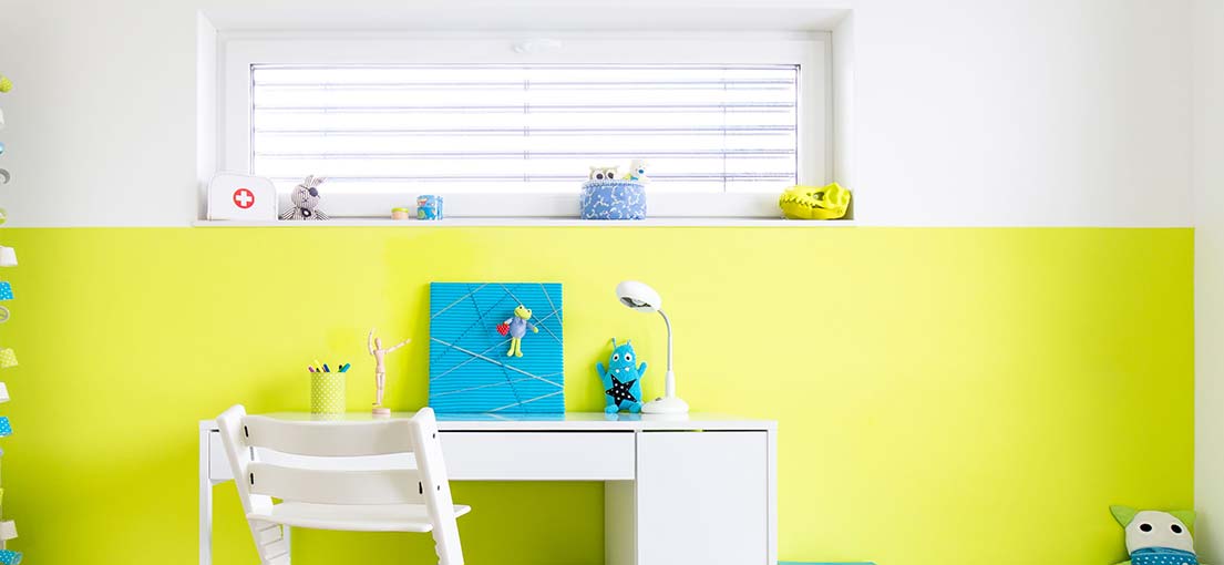 A view at Somfy motorized blinds for kids bedroom