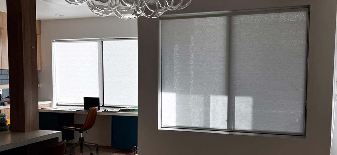 A view at Lutron motorized shades