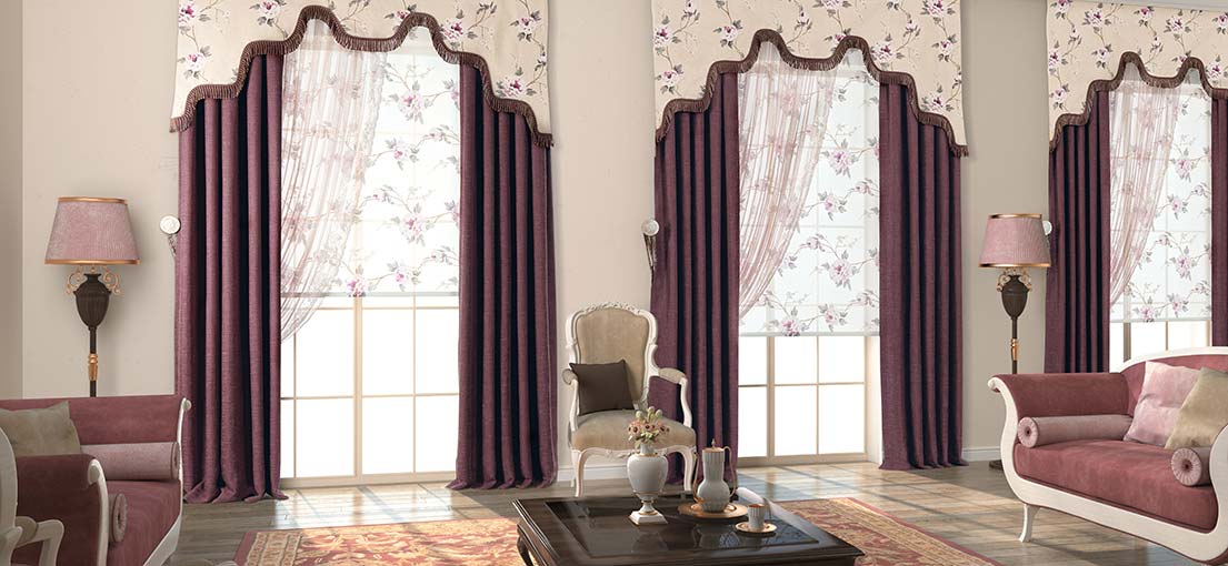 A view at Roman shades with valances