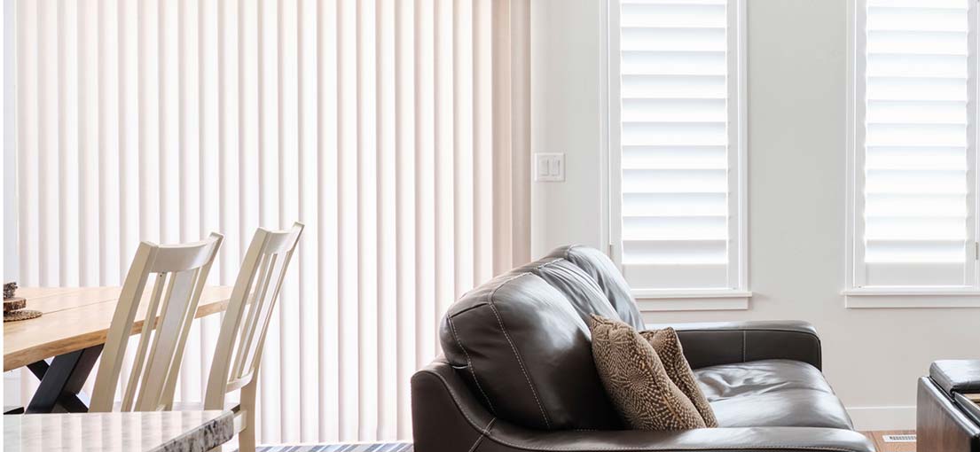 A view at vertical blinds
