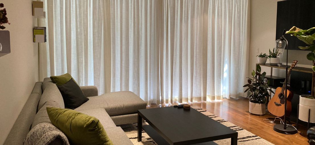 A view at drapery window treatments