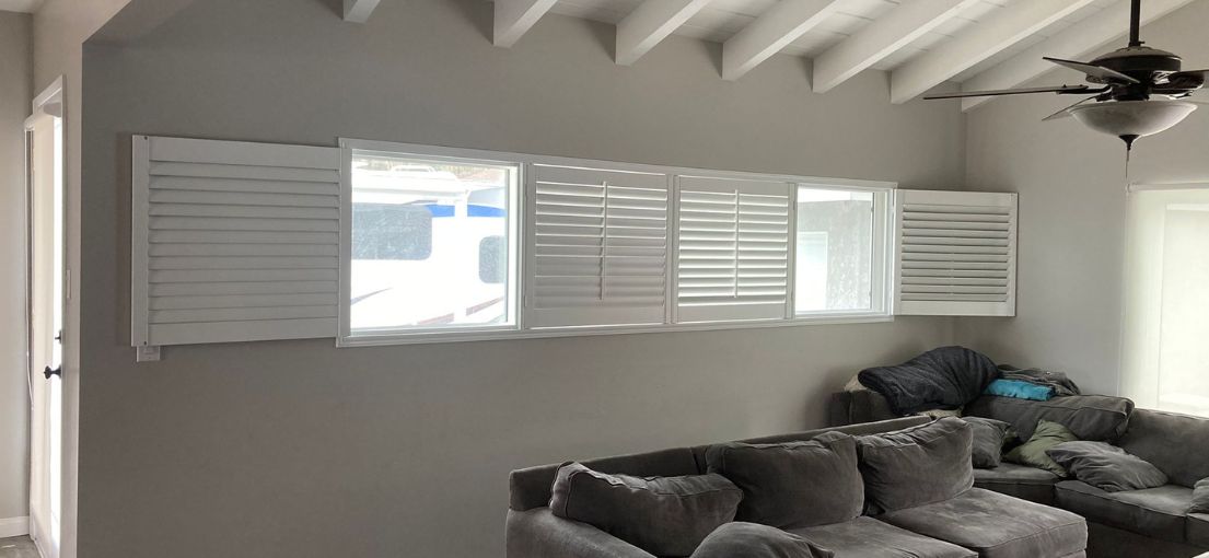 A view at window shutters in living room 1