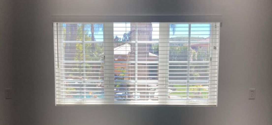 A view at window blinds