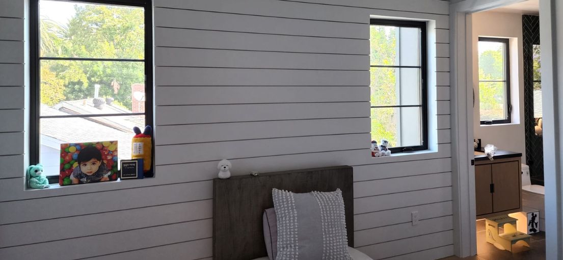 A view at custom window shades in bedroom 1a