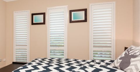 Custom Bedroom Window Treatments - Plantation Shutters by Master Blinds