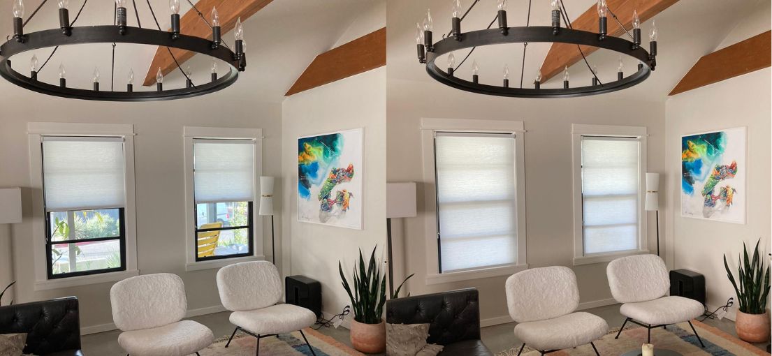 Living Room Space Transformed with Stylish Roller Shades