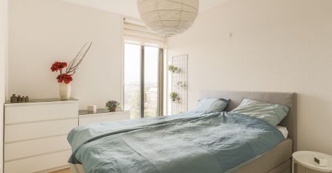 Beautiful Layered Shades Enhancing Bedroom Aesthetics - Westlake Village Installation
